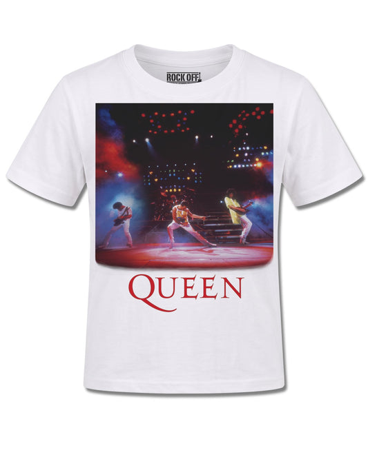 Queen Classic Crest (Queen) design, front view on White K106, Rock Off Retail official merch