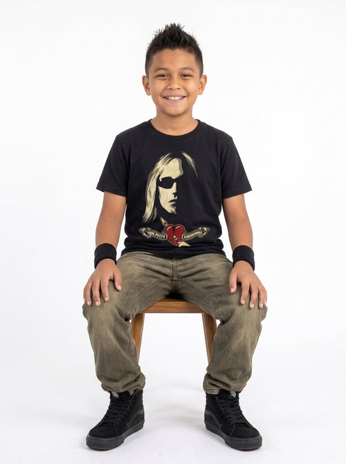 Tom Petty & The Heartbreakers - Shades & Logo - Kids T-Shirt, second view