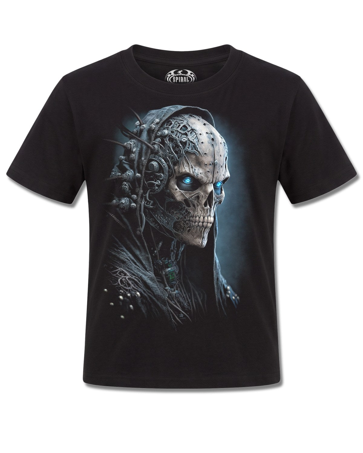 Spiral Human 2.0 design, front view on Black K121, Rock Off Retail official merch