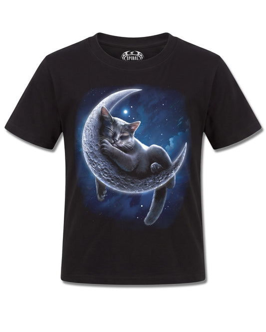 Spiral Velvet Moon design, front view on Black K121, Rock Off Retail official merch