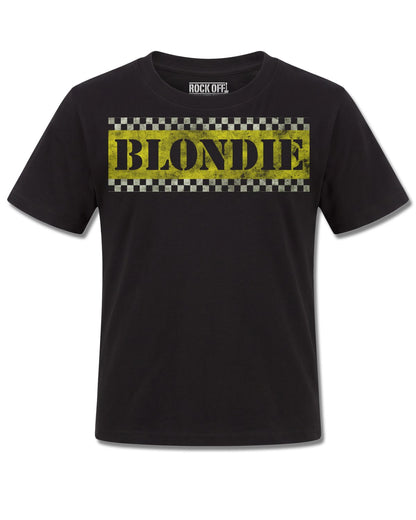 Blondie Taxi (Blondie) design, front view on Black K121, Rock Off Retail official merch
