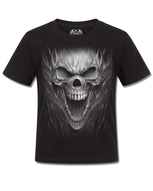 Spiral Beast Within design, front view on Black K121, Rock Off Retail official merch