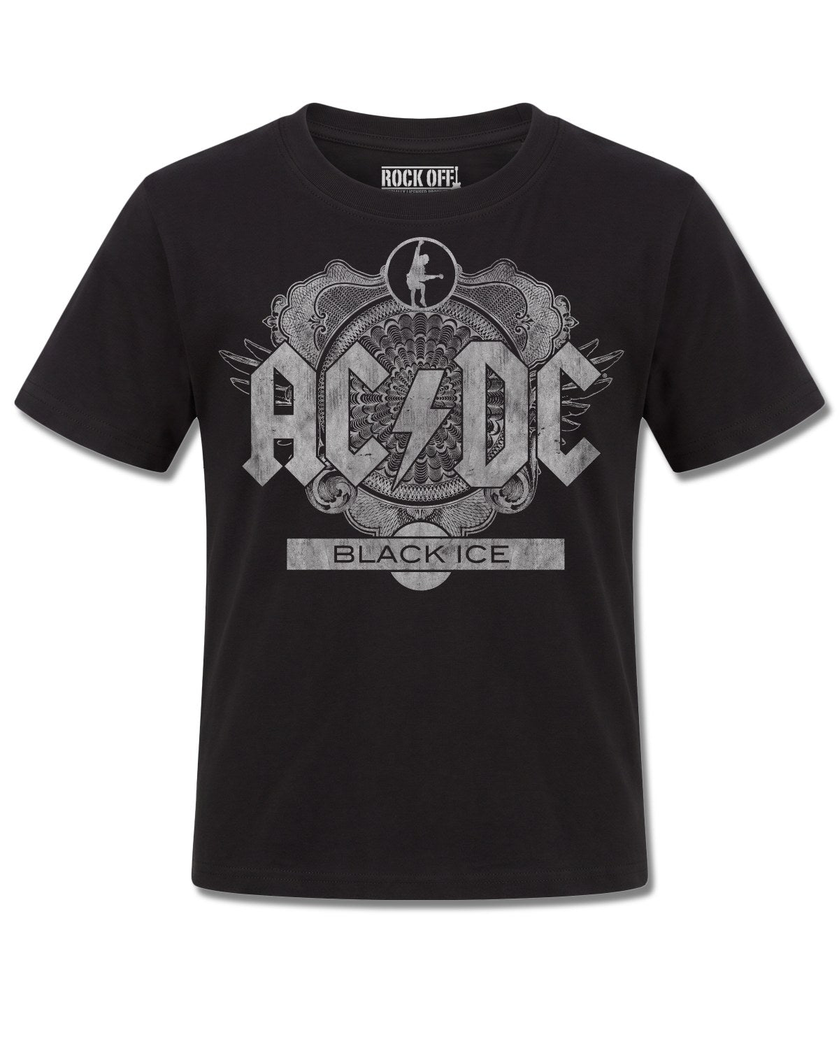 AC/DC Black Ice (AC/DC) design, front view on Black K121, Rock Off Retail official merch