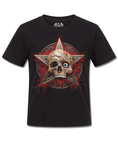 Spiral Creeping Curse design, front view on Black K121, Rock Off Retail official merch