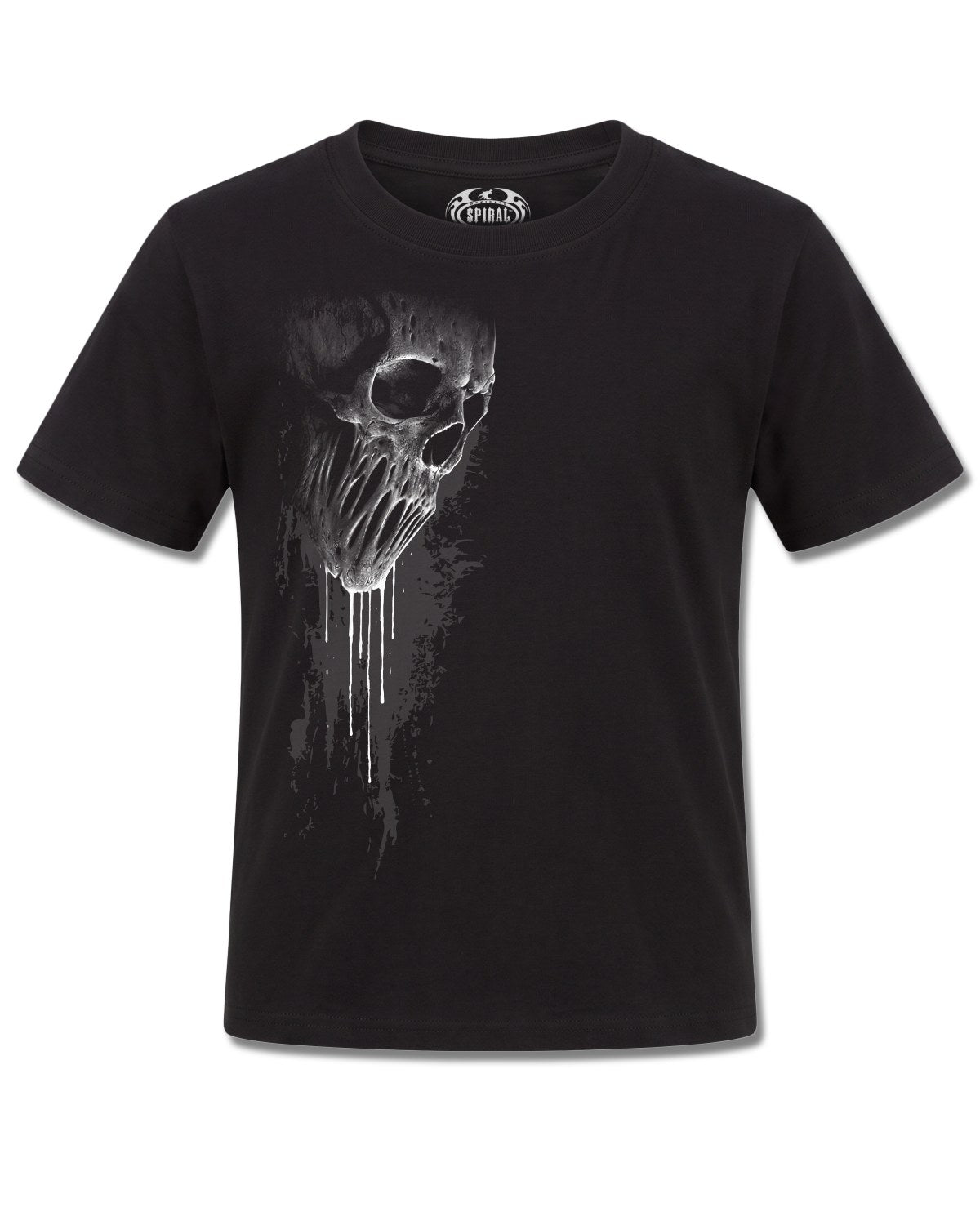 Spiral Bat Curse design, front view on Black K121, Rock Off Retail official merch