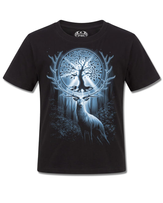 Spiral Tree Of Life design, front view on Black K121, Rock Off Retail official merch