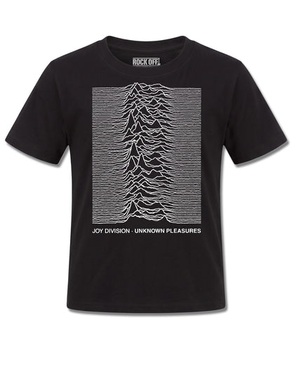 Joy Division Unknown Pleasures (Joy Division) design, front view on Black K121, Rock Off Retail official merch