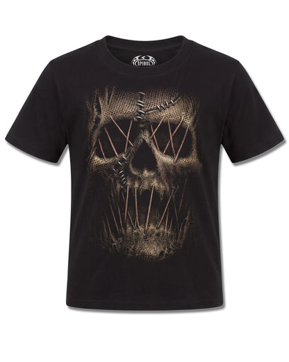 Spiral Thread Scare design, front view on Black K121, Rock Off Retail official merch