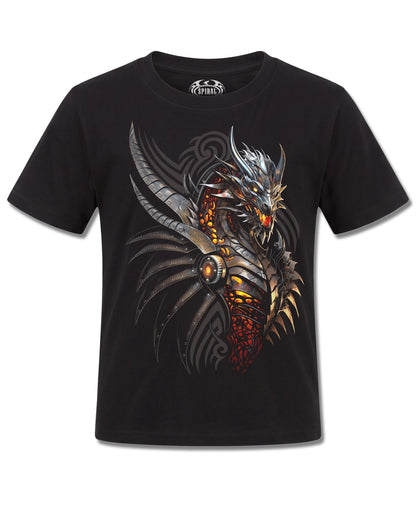 Spiral Razor Back design, front view on Black K121, Rock Off Retail official merch