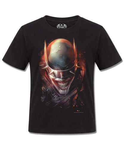 DC Comics Batman Jokerman (Batman) design, front view on Black K121, Rock Off Retail official merch