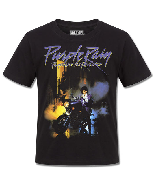 Prince Purple Rain (Prince) design, front view on Black K121, Rock Off Retail official merch