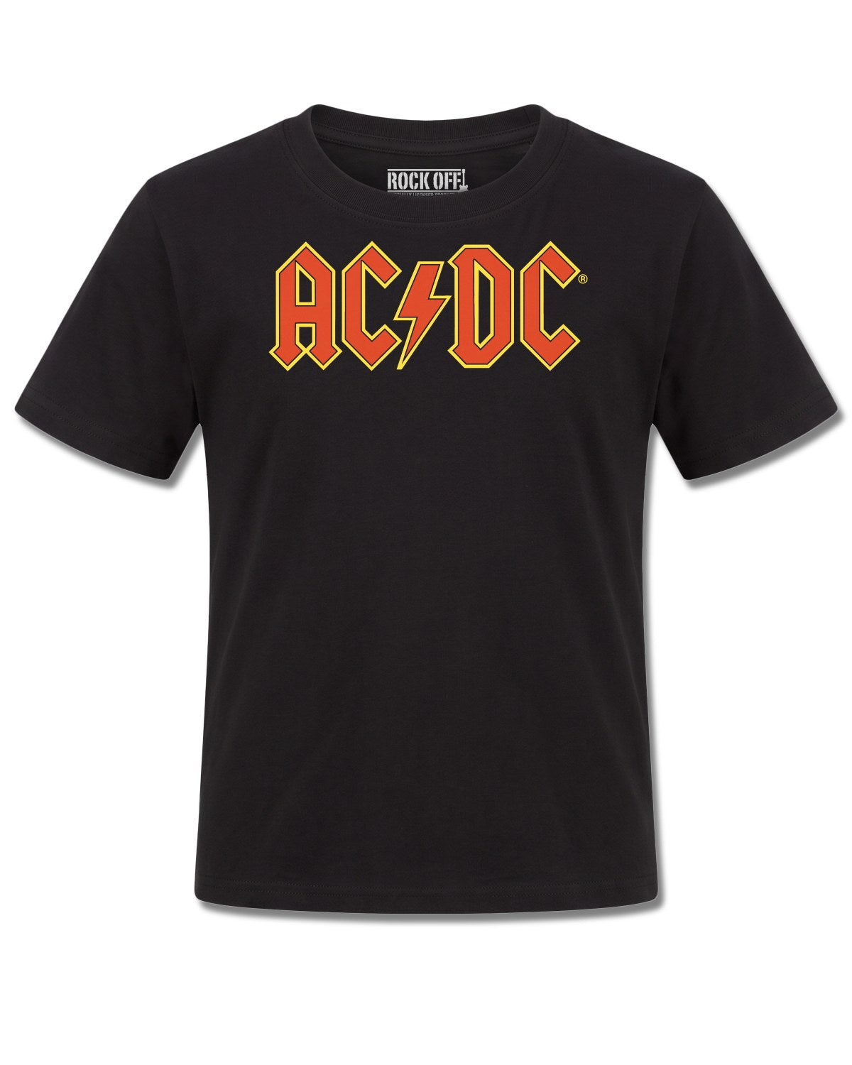 AC/DC Logo (AC/DC) design, front view on Black K121, Rock Off Retail official merch