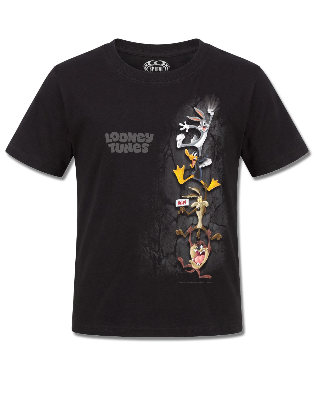 Looney Tunes Hanging Tunes (Looney Tunes) design, front view on Black K121, Rock Off Retail official merch