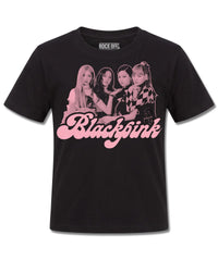 Blackpink Photo (BLACKPINK) design, front view on Black K121, Rock Off Retail official merch