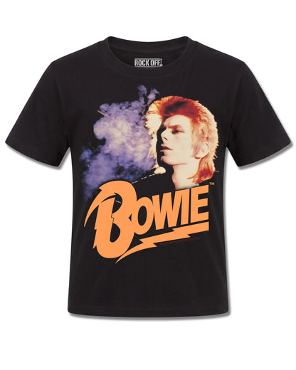 David Bowie Retro Bowie (David Bowie) design, front view on Black K121, Rock Off Retail official merch