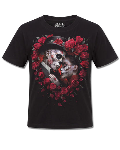 Spiral Be Mine design, front view on Black K121, Rock Off Retail official merch
