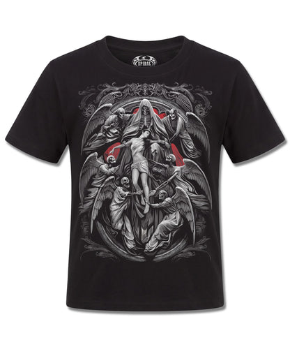 Spiral Reaper's Door design, front view on Black K121, Rock Off Retail official merch