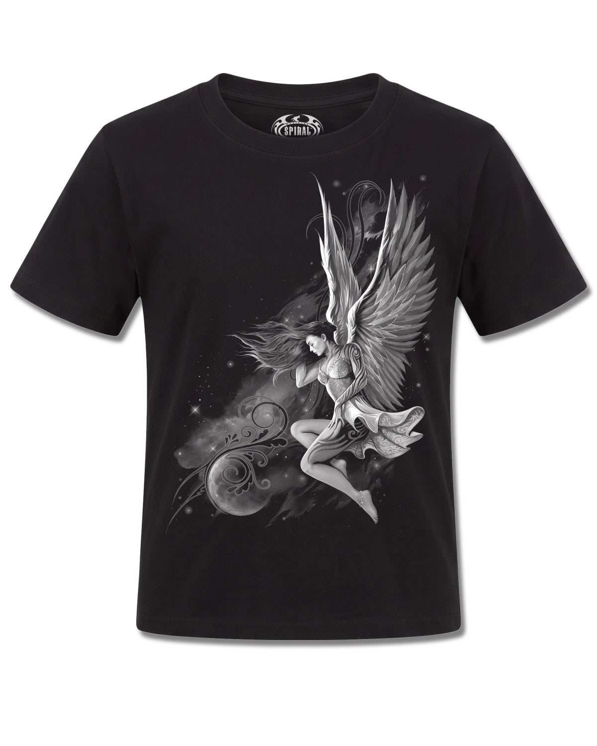 Spiral Lucid Dreams design, front view on Black K121, Rock Off Retail official merch