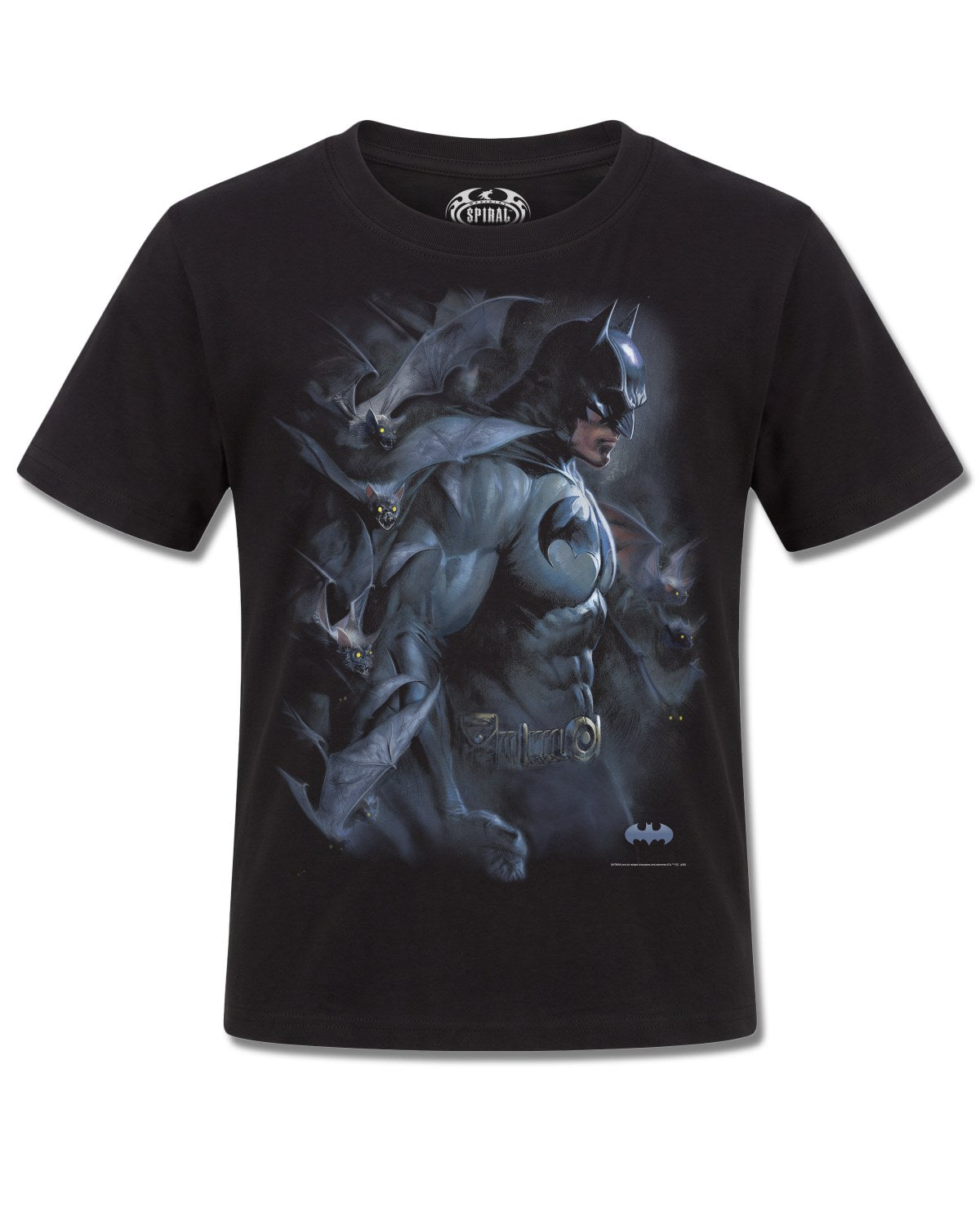 DC Comics Batman Darkest Fears (Batman) design, front view on Black K121, Rock Off Retail official merch
