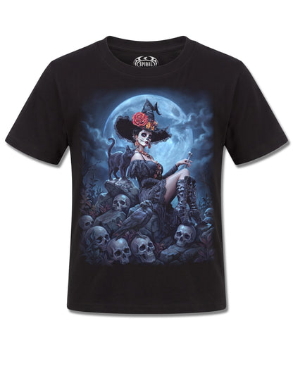 Spiral Night Of The Dead design, front view on Black K121, Rock Off Retail official merch