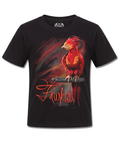 Harry Potter Fawkes (Harry Potter) design, front view on Black K121, Rock Off Retail official merch