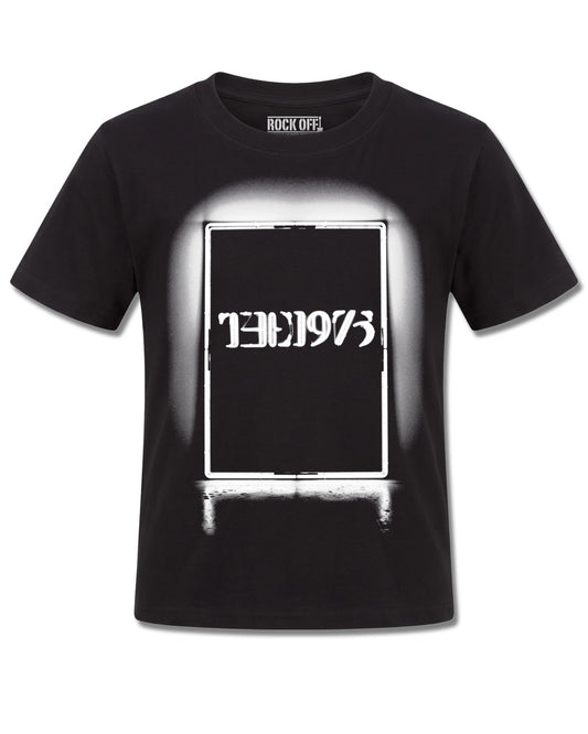 The 1975 Black Tour (The 1975) design, front view on Black K121, Rock Off Retail official merch