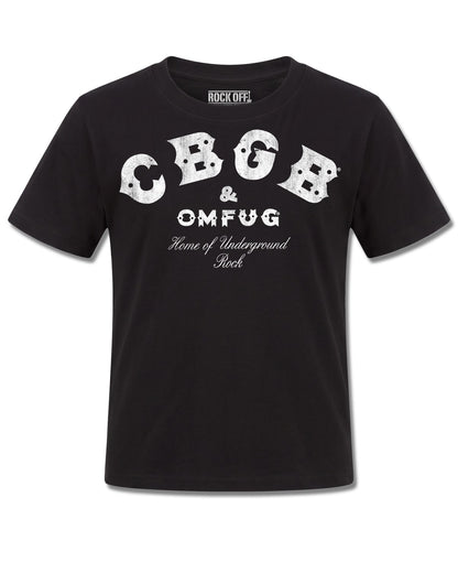 Cbgb Classic Logo (CBGB) design, front view on Black K121, Rock Off Retail official merch