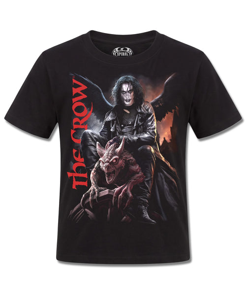 The Crow Gargoyle (The Crow) design, front view on Black K121, Rock Off Retail official merch