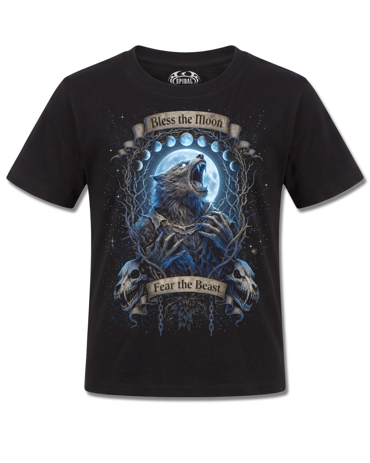 Spiral Fear The Beast design, front view on Black K121, Rock Off Retail official merch