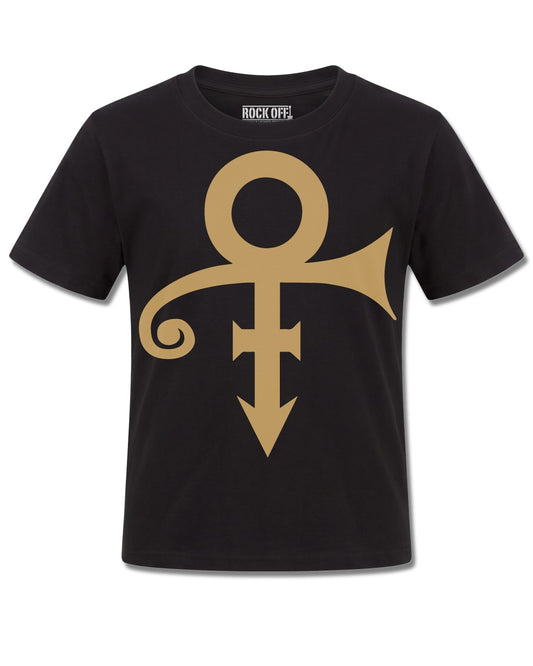 Prince Symbol (Prince) design, front view on Black K121, Rock Off Retail official merch