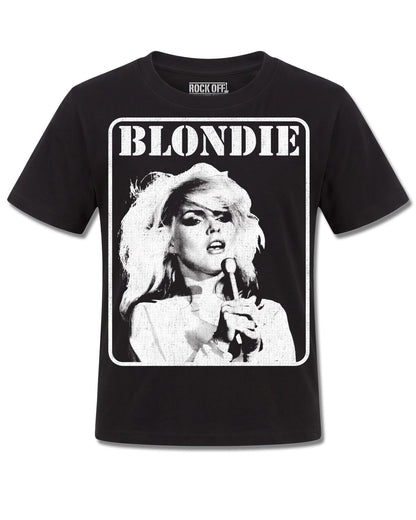 Blondie Presente Poster (Blondie) design, front view on Black K121, Rock Off Retail official merch