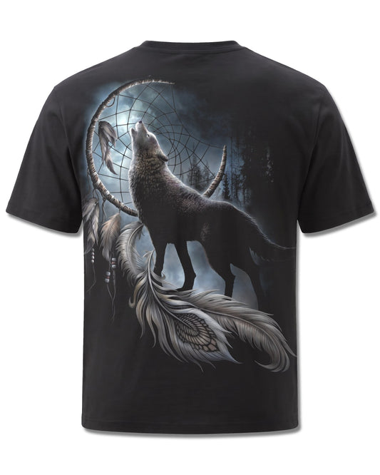 Spiral From Darkness design, back view on Black M101, Rock Off Retail official merch