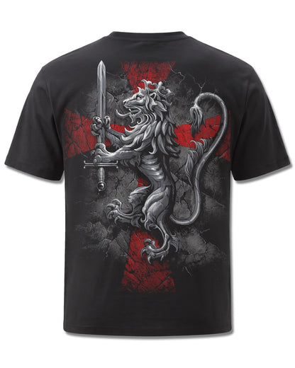Spiral Valiant design, back view on Black M101, Rock Off Retail official merch