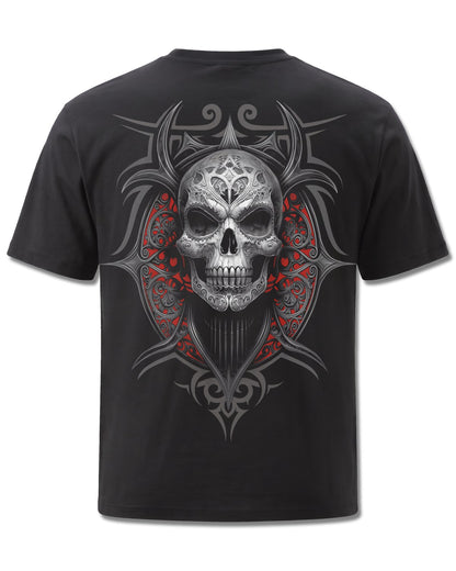 Spiral High Priestess design, back view on Black M101, Rock Off Retail official merch