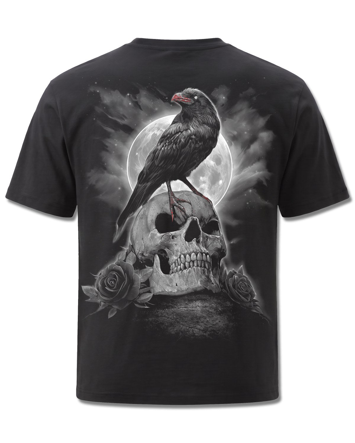 Spiral Grave Walker design, back view on Black M101, Rock Off Retail official merch
