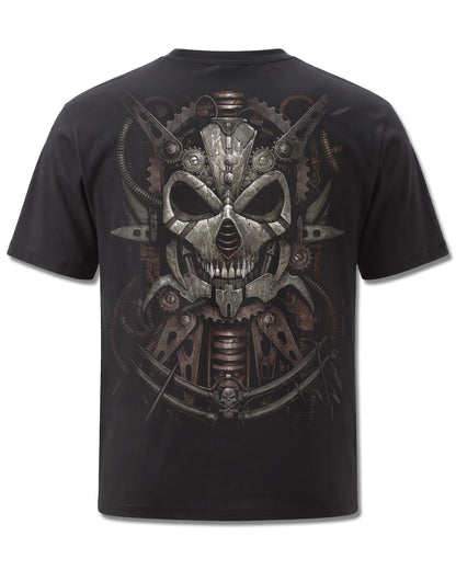 Spiral Diesel Punk design, back view on Black M101, Rock Off Retail official merch