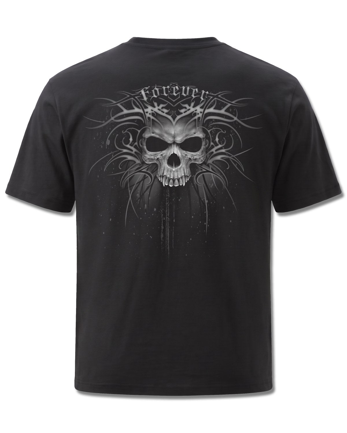 Spiral Death Forever design, back view on Black M101, Rock Off Retail official merch