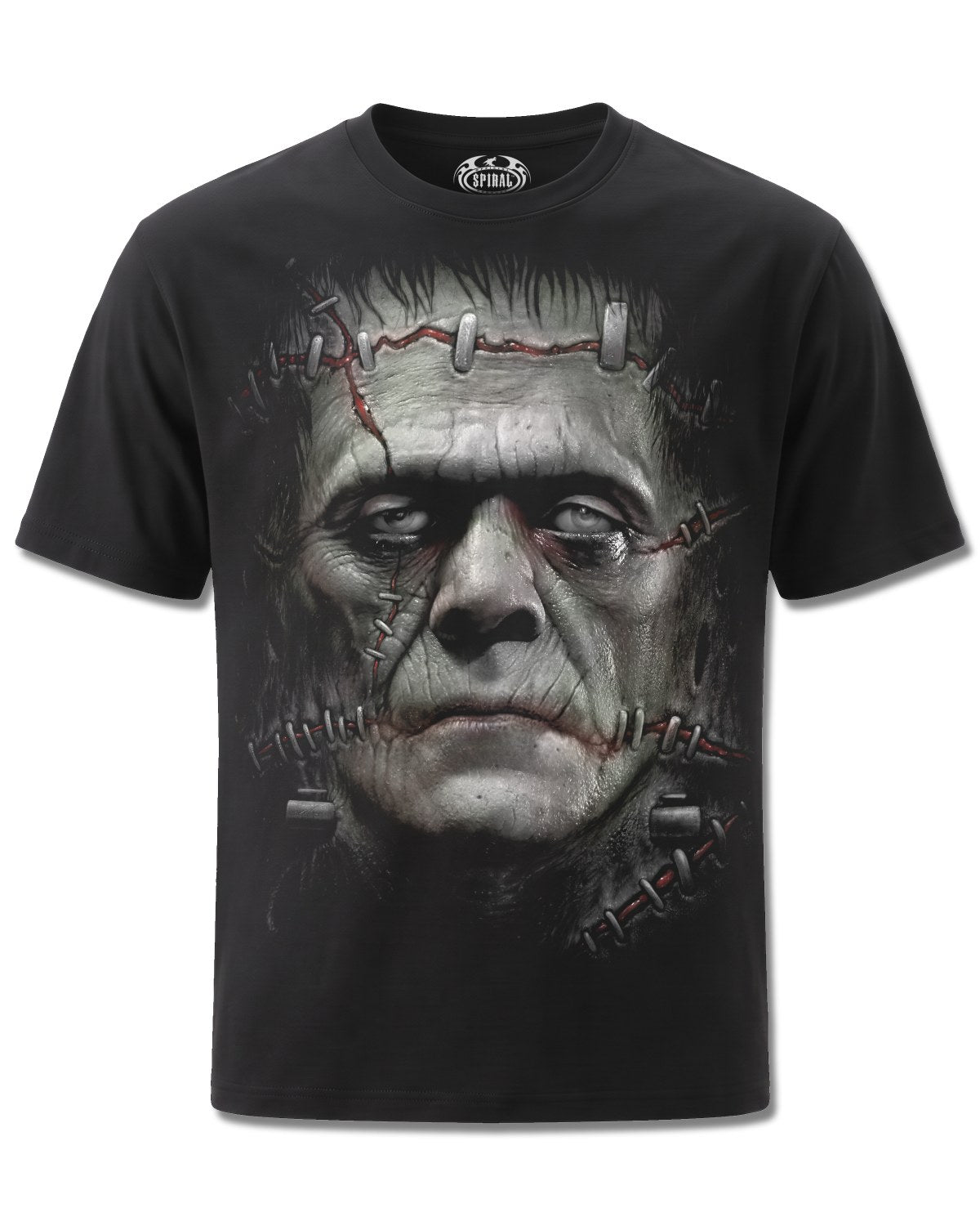 Spiral IT Lives design, front view on Black M101, Rock Off Retail official merch