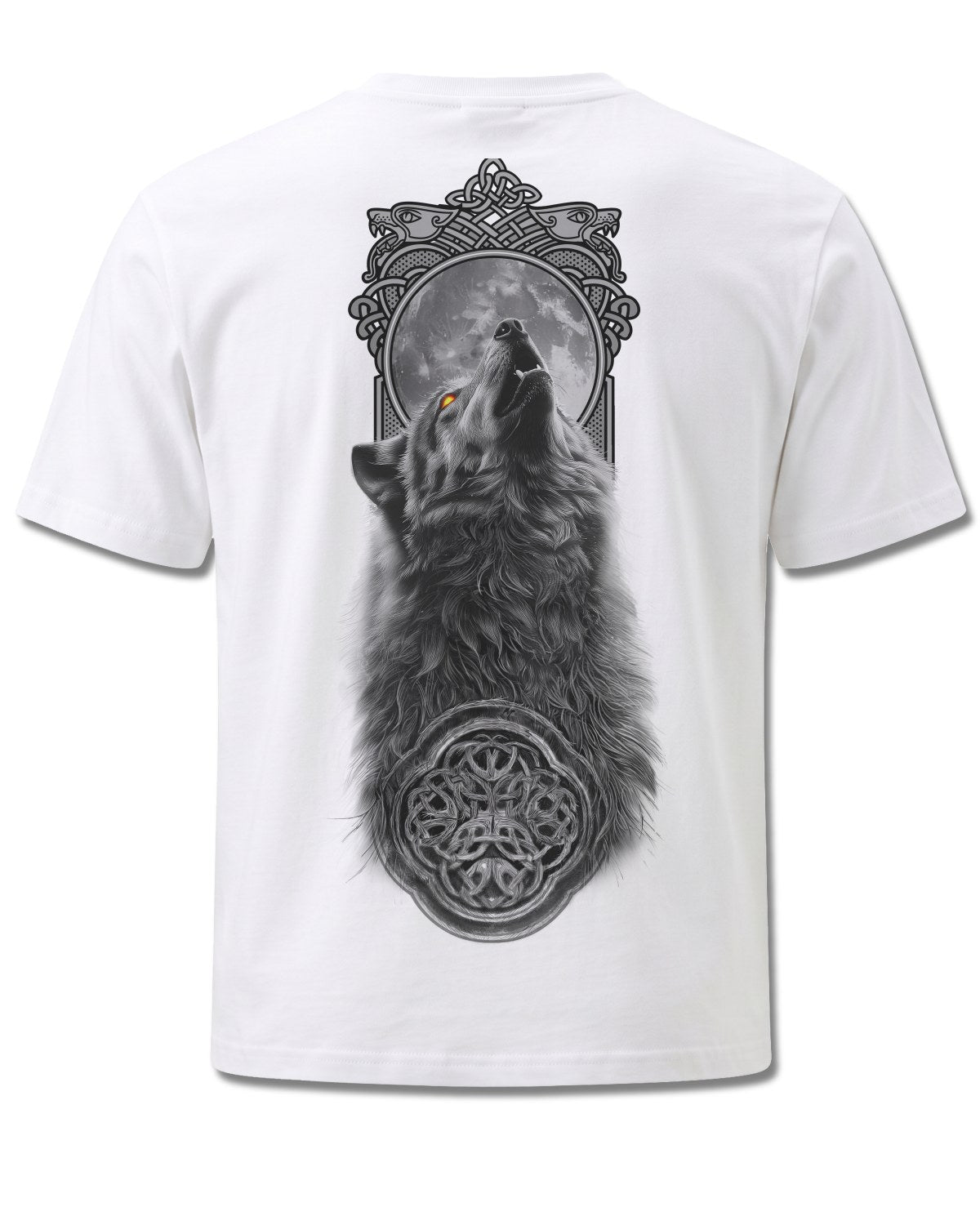 Spiral Darkest Fear design, back view on White M113, Rock Off Retail official merch