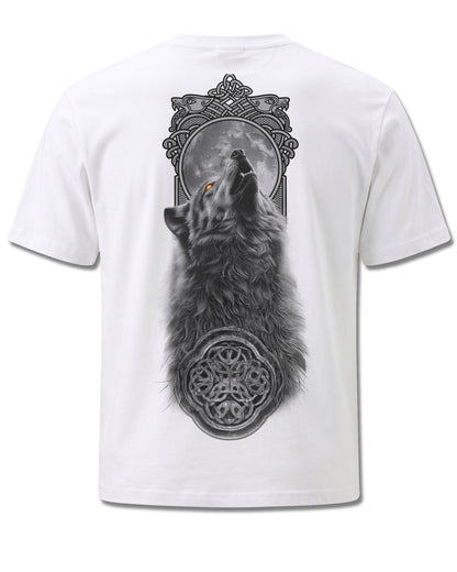 Spiral Darkest Fear design, back view on White M113, Rock Off Retail official merch