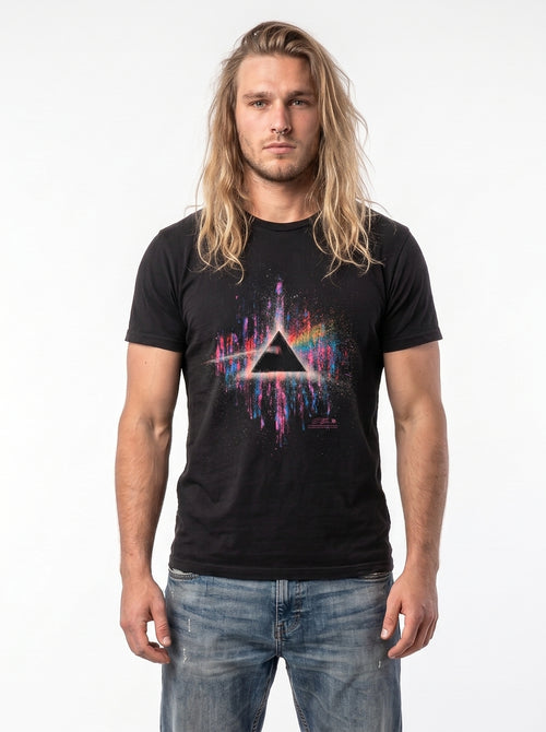 Pink Floyd - Dark Side Of The Moon Pink Splatter - T-Shirt, second view