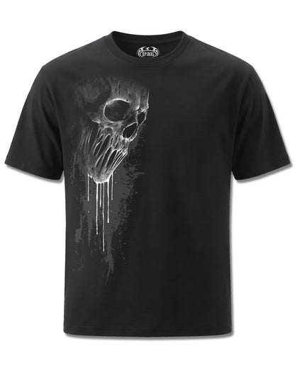 Spiral Bat Curse design, front view on Black M121, Rock Off Retail official merch