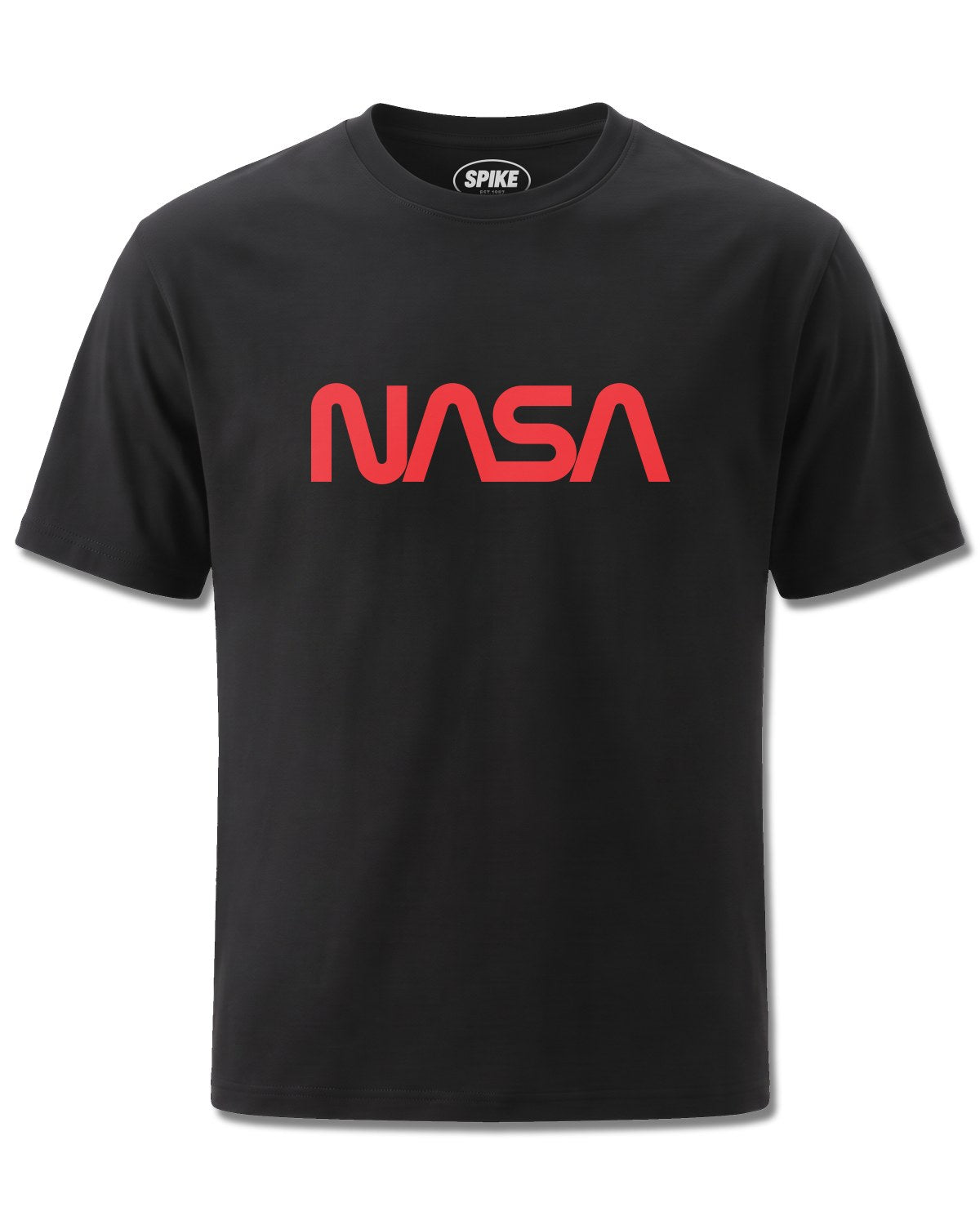 Nasa Worm Logo (NASA) design, front view on Black M121, Rock Off Retail official merch