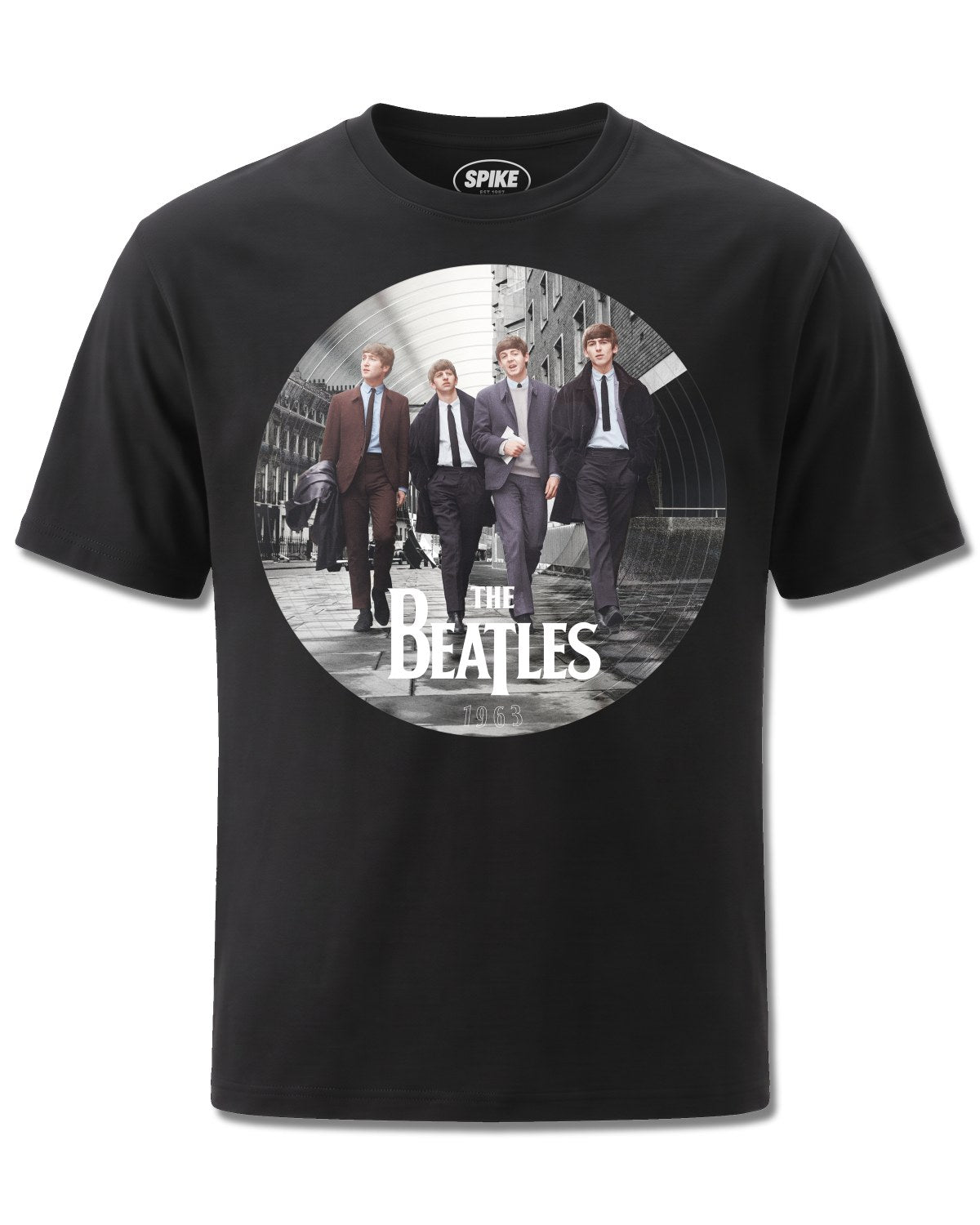 Beatles Guilford Street Vinyl (The Beatles) design, front view on Black M121, Rock Off Retail official merch