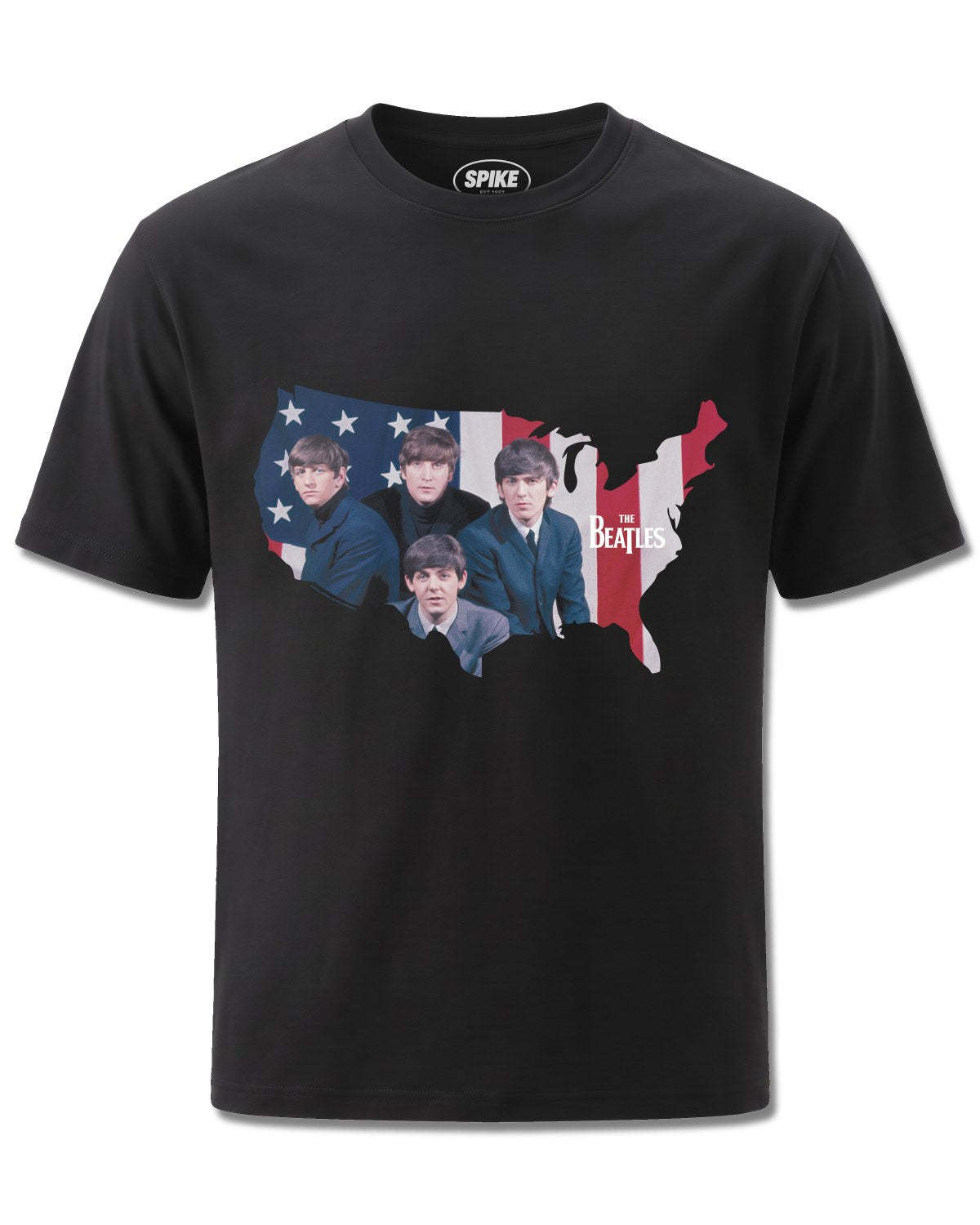 Beatles The Beatles British Invasion (The Beatles) design, front view on Black M121, Rock Off Retail official merch
