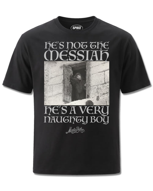 Monty Python Messiah (Monty Python) design, front view on Black M121, Rock Off Retail official merch