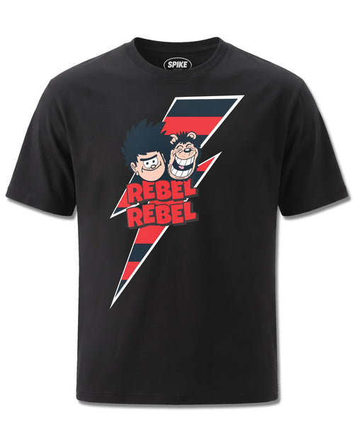Beano Rebel (Beano) design, front view on Black M121, Rock Off Retail official merch