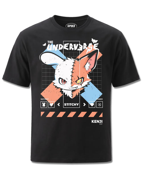 Kenji Stitchy (Kenji) design, front view on Black M121, Rock Off Retail official merch