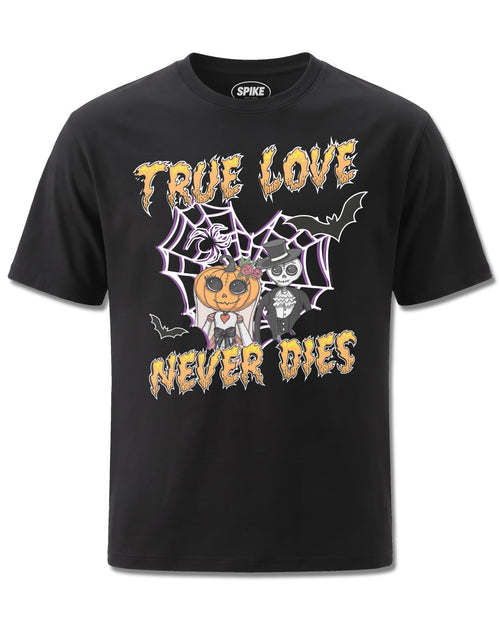My Charming Dead Mcd True Love Never Dies (My Charming Dead) design, front view on Black M121, Rock Off Retail official merch