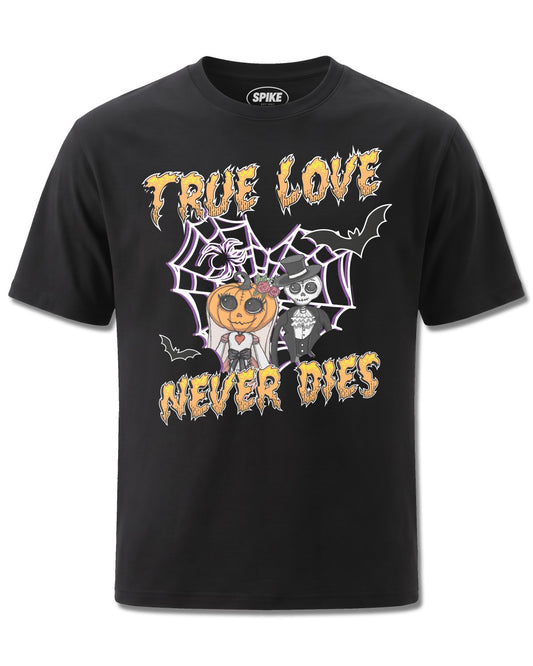 My Charming Dead Mcd True Love Never Dies (My Charming Dead) design, front view on Black M121, Rock Off Retail official merch